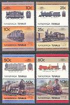 Classic Locomotives Set of 8 Mint Stamps Tuvalu-Nanumaga, 1985